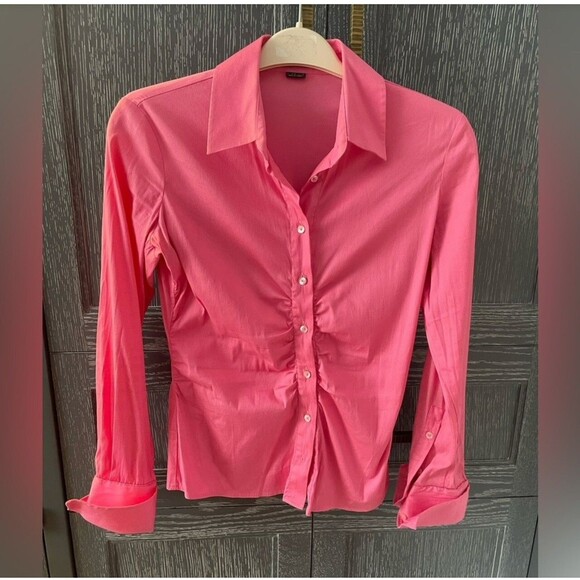 Thomas Pink Womens Button Up Shirt Maroon Pinstripe  (US size 10) - Picture 4 of 6